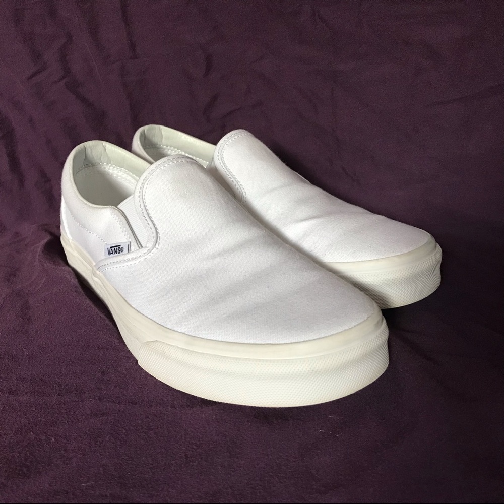 White Slip-on Vans